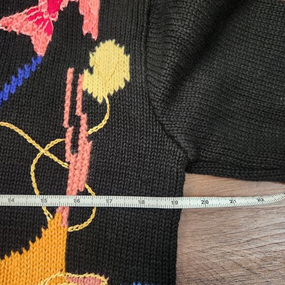 Storybook Knits Vintage Knit Birds Sweater Cardigan M Cozycore Retro 90s Cute - Picture 5 of 6